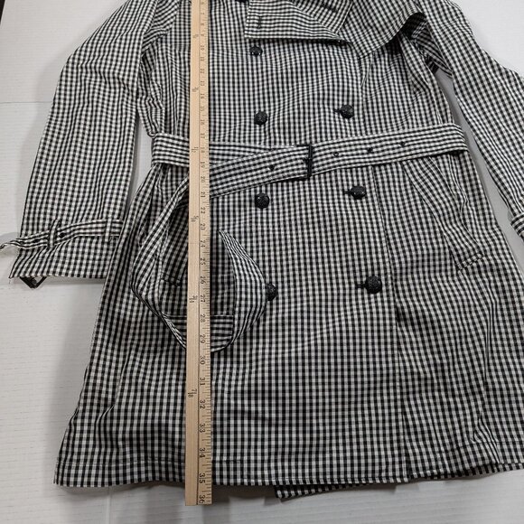 EUC! Lauren Ralph Lauren Gingham Twill Trench Coat SZ 14 - Picture 3 of 10